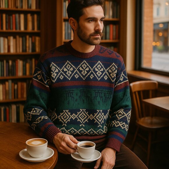 Vintage Stoneriver Outfitters Nordic Geometric Sweater XL – Made in Korea - Picture 3 of 10